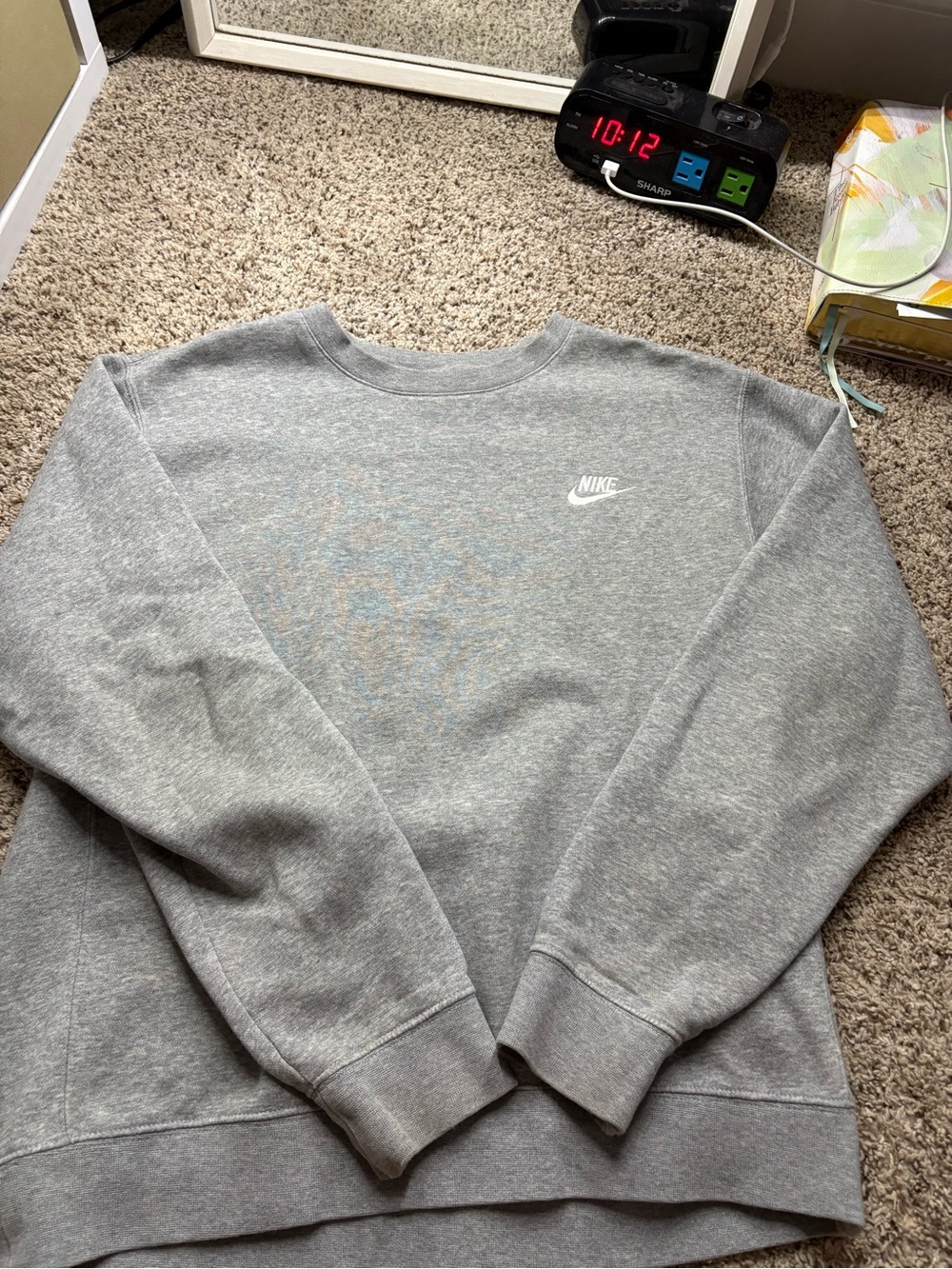 Nike Gray Sweatshirt with White Swoosh Tag